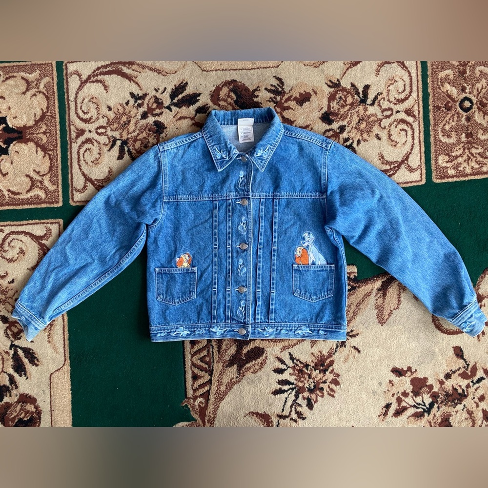 Vintage Disney store lady and the tramp womens denim jacket